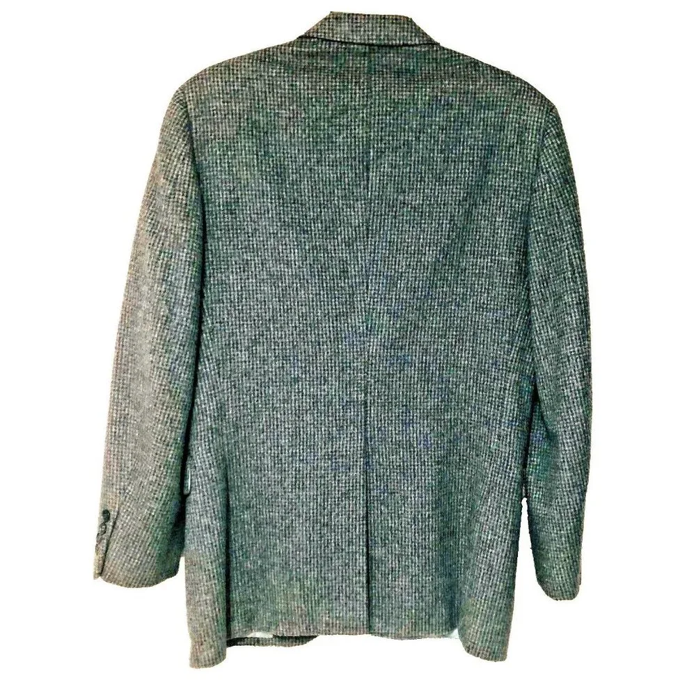 Macys Wool Camel Sport Coat Blazer Jacket Mens 39R Gray‎ Check Plaid Houndstooth
